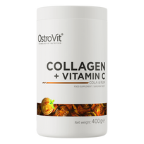 OstroVit Collagen + Vitamin C 400 g Hidrolizuotas Jautienos Kolagenas su vitaminu C