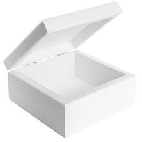 Creative Deco maža balta medinė dėžė su dangčiu | Vaiko atminimų dėžė | Dovanų dėžė 10x10x5 cm (+/-0,5 cm) | Natūrali daiktadėžė | Decoupage, dekoracija
