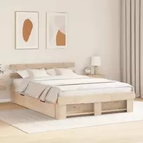 Lovos rėmas su stalčių Ruda 160 x 200 cm Kietos pušies mediena