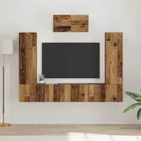 TV staliukas TV spintelių komplektas 7 vnt. Senovinis medis Apdirbta mediena