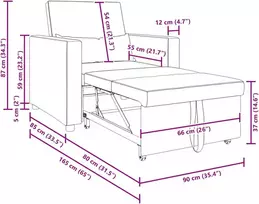 Ištraukiamas sofa-lova vienvietis Tamsiai geltona audinys
