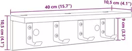 Prikabinamas paltas Sieninis Sonoma ąžuolas 40 x 10,5 x 10,5 cm