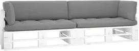 Lauko baldų komplektas Dvivietė sofa iš palečių su pagalvėlėmis, impregnuota pušis
