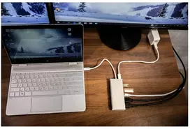 „j5create JCD381-N“ USB „Type-C™“ dvigubas HDMI mini prijungimo blokas – eternetas / USB 3.1 šakotuvas / PD2.0, USB 3.2 Gen 1 (3.1 Gen 1) Type-C, 60 W, 10, 100, 1000Mbit/s, smėlio spalvos, balta, 4K „Ultra HD“, 30 Hz
