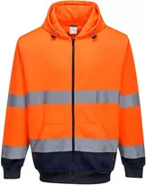 Dviejų spalvų bliuzonas su gobtuvu ir užsegimu priekyje PORTWEST B317, Dydis: M, Pw spalvos: Geltona/Navy