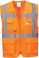 Tinklinės medžiagos PORTWEST C376 vadovo liemenė, Dydis: XS, Pw spalvos: Oranžinis
