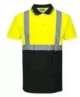 Dviejų spalvų polo marškinėliai PORTWEST S479, Dydis: M, Pw spalvos: Geltona/Navy