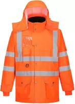 Gero matomumo žieminė PORTWEST RT27 7-in-1 eismo striukė, Dydis: XS, Pw spalvos: Oranžinis
