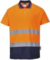 Dvispalviai medvilniniai polo marškinėliai Portwest S174, Dydis: XXXL, Pw spalvos: Geltona/Navy