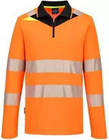 Gero matomumo PORTWEST DX419 polo marškinėliai su užtrauktuku, Dydis: 5XL, Pw spalvos: Geltona/Juodas