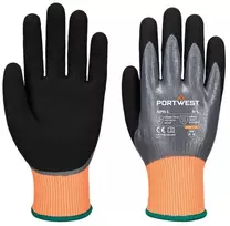 Nitrilo PORTWEST AP51 pirštinės, Dydis: S, Pw spalvos: Pilkas/Juodas