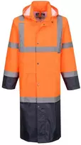 Gerai matomas PORTWEST H446 apsiaustas nuo lietaus, Dydis: XXL, Pw spalvos: Geltona/Juodas