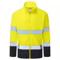 Flisinis PORTWEST ES251 užtrauktuku užsegamas džemperis, Dydis: XL, Pw spalvos: Oranžinis/Navy