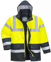 Gero matomumo žieminė PORTWEST ES466 darbo striukė, Dydis: 4XL, Pw spalvos: Geltona/Navy