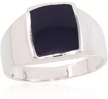 Diamond Sky Jewelry Vyriškas sidabrinis žiedas su oniksu „Obsidian II“