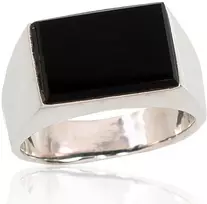 Diamond Sky Jewelry Vyriškas sidabrinis žiedas su oniksu „Bastian III“