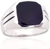 Diamond Sky Jewelry Vyriškas sidabrinis žiedas su oniksu „Maximilian IV“