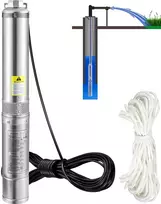 Panardinamas vandens siurblys 750 W, debitas 105 L/min, kėlimo aukštis 62 m, su kabeliais