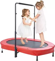 Vaikiškas batutas. vidaus ir lauko batutas 1435x970 mm. sulankstomas mini batutas su rankena. mažiems vaikams. raudonas