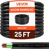 Elektros ilginamasis kabelis, 7,62 m, 6AWG (16 mm²), varinis