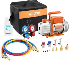 Vakuuminis siurblys su manometrų komplektu automobilio kondicionieriui. 4.5CFM/127L/min. R134a/R32