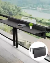 Sulankstomas pakabinamas metalinis stalas balkono turėklams, 800 x 300 mm, tinka 2,54-14,9 cm turėklams, nerūdijančio plieno