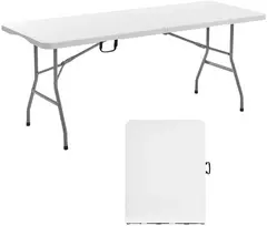 Sulankstomas plastikinis stalas. 1800x700x730 mm. baltas. šventėms ir piknikams