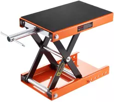 Hidraulinis žirklinis motociklo keltuvas. krovinys iki 500 kg. aukštis 9.5-35 cm