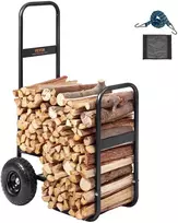 Malkų vežimėlis su guminiais ratais, krovumas iki 113,4kg, plieno, malkoms vežti ir laikyti