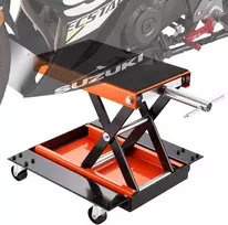 Hidraulinis žirklinis motociklo keltuvas. krovinys iki 500 kg. aukštis 12-39 cm