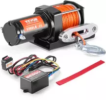 ATV/UTV elektrinė gervė 1588 kg, 12 V, sintetinis lynas, laidinis pultas