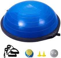 Pusiausvyros treniruoklis pusrutulis jogai ir fitnesui, mėlynas, 64 cm, apkrova 680 kg