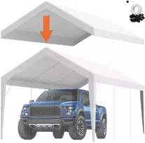 Atsarginė automobilio pastogės danga 304,8x609,6 cm, vandeniui ir UV spinduliams atspari, su elastinėmis kilpelėmis, balta