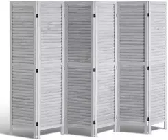 Medinė 6 skydelių patalpos pertvara su žaliuzėmis, aukštis 1700 mm