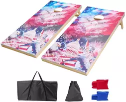Stalo žaidimas Cornhole su 8 maišeliais, sulankstomas, 1255 x 600 x 302 mm