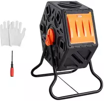 Besisukanti sodo kompostinė, 70 l, dviejų kamerų, 360° rotacija, PP be BPA, krovumas iki 20 kg