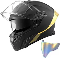 Integralus moto šalmas su dviguba vizieriu. dydis M. ECE 22.06/DOT. juodas