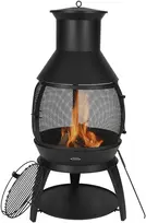 Atspari aukštai temperatūrai kaminų krosnelė (chiminea) 559 mm, rutulio formos geležinis kaminas barbekiu ir šildymui