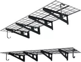 Sieninių lentynų komplektas garažui, 2 lygiai, 61x182,8 cm, bendra apkrova 454 kg