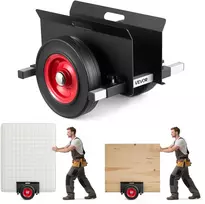Gipso kartono plokščių vežimėlis, keliamoji galia 453,6kg, su 25 cm pasukamais ratukais, juodas