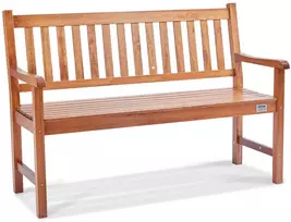 Lauko medinis suolas 127 cm su atlošu ir porankiais. iki 363 kg