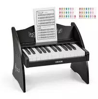 Vaikiškas pianino klavišinis, 25 klavišai, žaislinis muzikos instrumentas, juodas