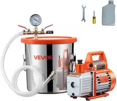 Vakuuminio siurblio rinkinys 110 l/min, degazavimo kamera 11,36 l, grūdinto stiklo dangtis
