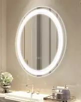 Apvalus LED vonios veidrodis, ⌀60 cm, priekinis ir foninis apšvietimas, neaprasojantis