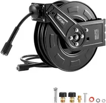 Aukšto slėgio plovyklės žarnos ritė 18.3 m x 6.4 mm. plieninė. automatinis suvyniojimas
