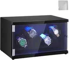 4 vietų automatinio laikrodžio suktuvas su 2 tyliais Japonijos varikliais ir mėlyna LED apšvieta