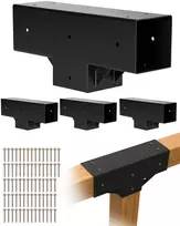 Pergolos tvirtinimo apkabų komplektas medienai 92 x 92 mm, 3 krypčių apkabos su varžtais, 4 vnt., lauko pavėsinėms