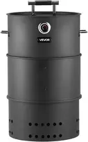Vertikali anglių rūkyklė-kepsninė. 470 mm. plieninė. su 2 grotelėmis. termometru. kabinimo strypu ir kabliais. sodui. šventėms
