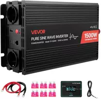 Įtampos keitiklis 1500 W, gryna sinusoidė, 12 V DC – 230 V AC, su nuotoliniu valdymu, kemperiui