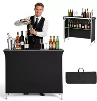 Sulankstomas lengvas lauko prekystalis, 1100x385x885 mm, lentyna, nuimama uždanga
